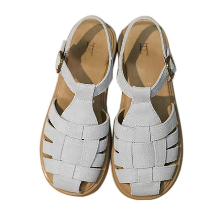 Damen Komfortable und modische Riemchensandalen mit geflochtenem Design Drune