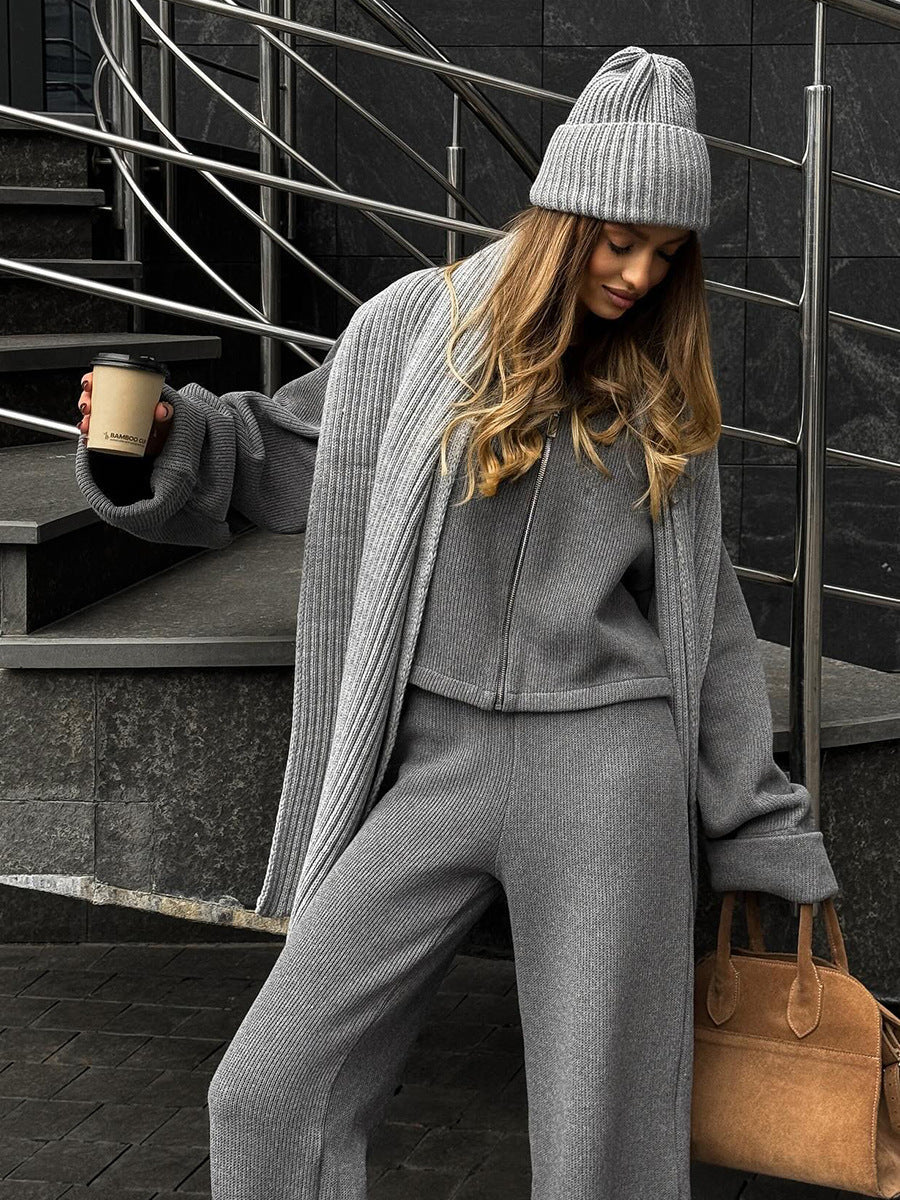 Drune | Reißverschluss Langarmjacke und Weite Hose Anzug