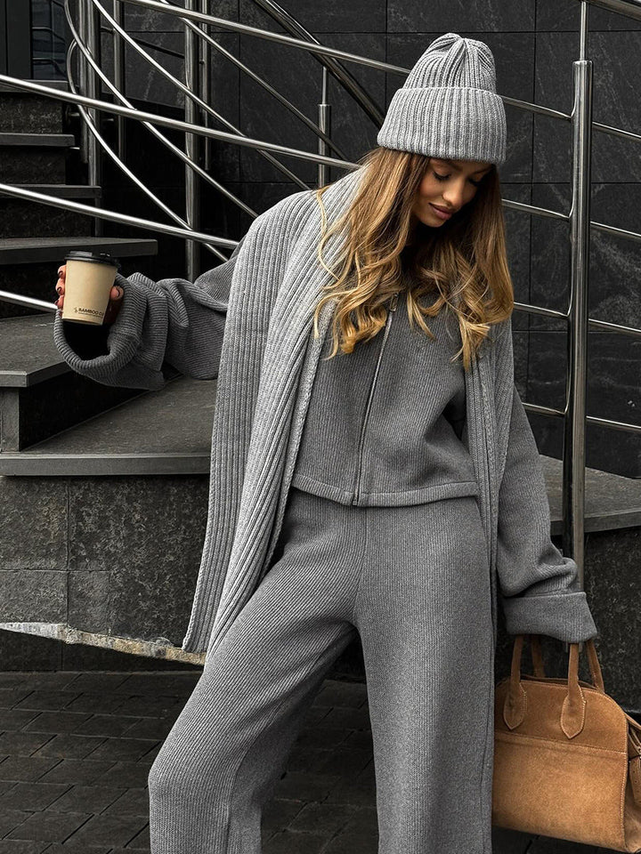 Drune | Reißverschluss Langarmjacke und Weite Hose Anzug