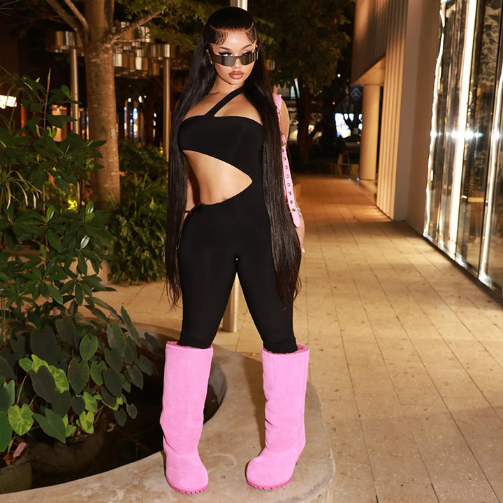 Damen Sportliches Set mit Crop-Top und Leggings Drune