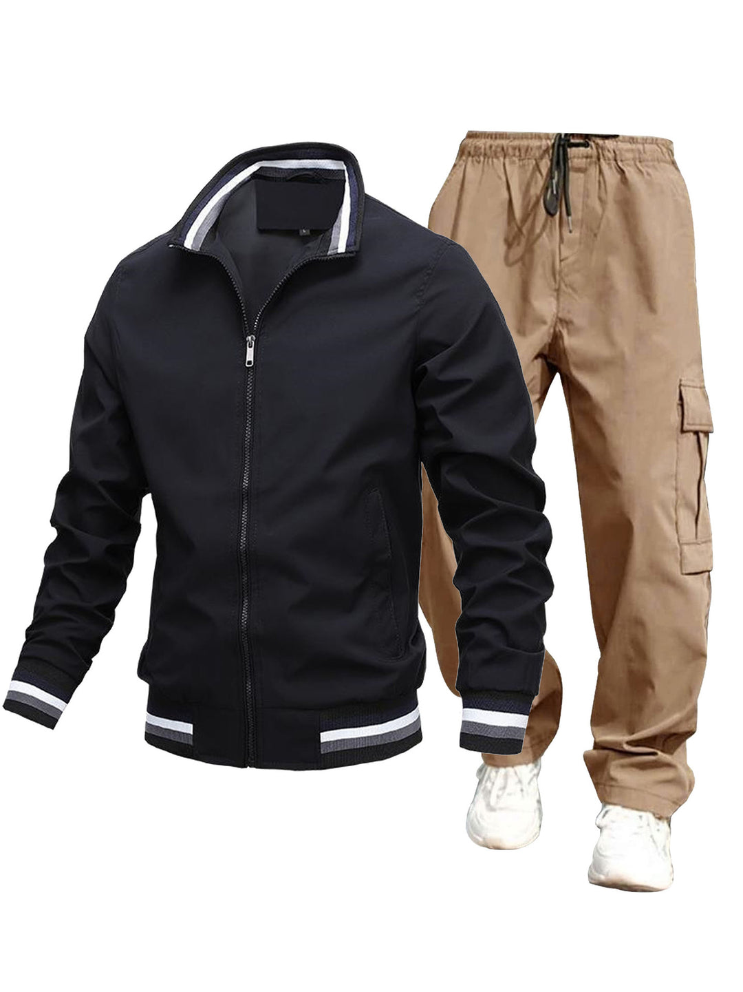 Herren Sportliche Jacke und Cargo-Hosen Drune