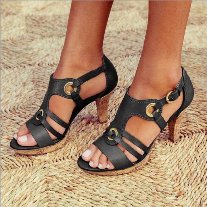 Damen Absatzsandalen mit raffinierten Riemen und kunstvollem Schnallendesign Drune