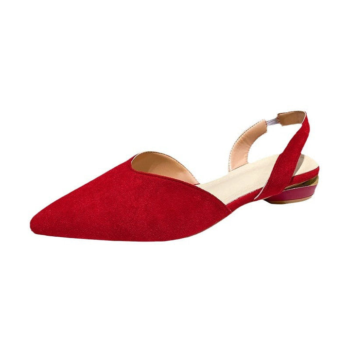 Damen Slingback-Pantoletten aus hochwertigem Wildleder mit feinem Absatz Drune