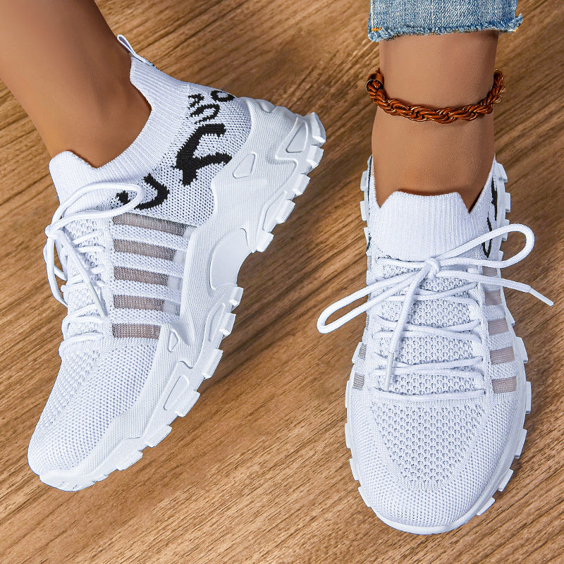 Damen Sportliche Atmungsaktive Sneakers mit elastischem Leisten und rutschfester Sohle Drune