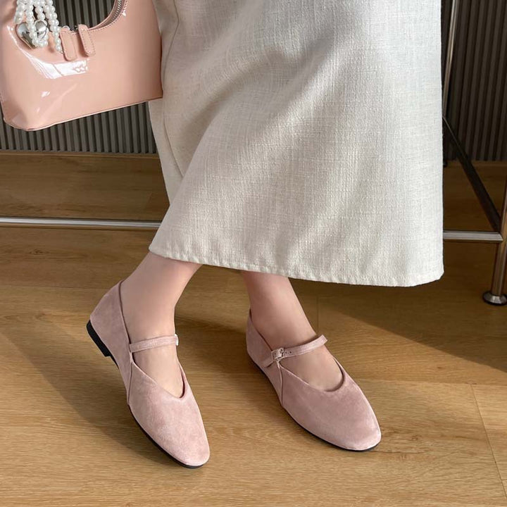 Damen Ballerinas mit verstellbarem Riemen Drune