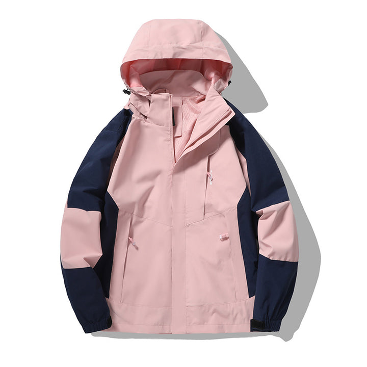 Herren wind- und wasserabweisende Outdoor-Hoodiejacke mit Belüftungsnetz, verstellbarer Kapuze und verdeckter Frontblende Drune