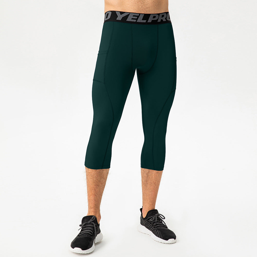 Herren Sportliche Kompressions-Leggings mit praktischen Taschen und atmungsaktiver Technologie Drune