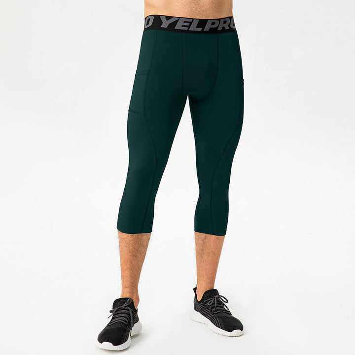 Herren Sportliche Kompressions-Leggings mit praktischen Taschen und atmungsaktiver Technologie Drune