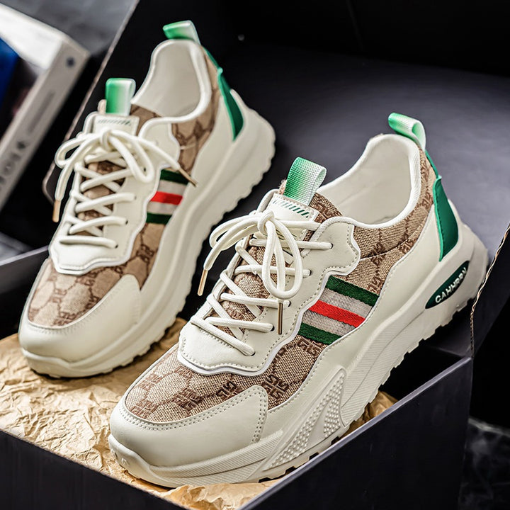 Damen luxuriöse Retro-Chunky-Sneaker aus Jacquardstoff mit verstärkter Zehenkappe und stoßdämpfender Leichtsohle Drune