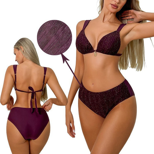 Damen Push-Up-Bikini mit funkelndem Stoff Drune