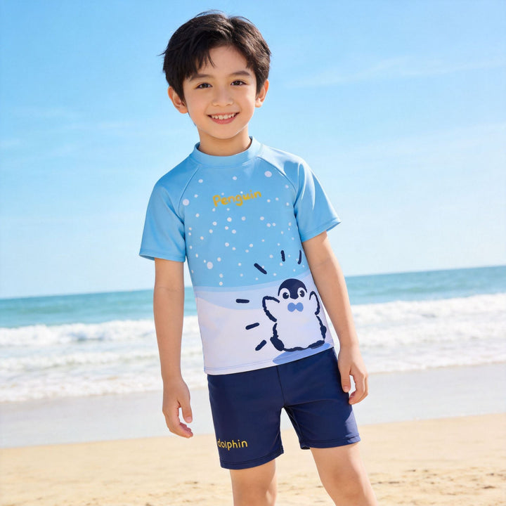 Jungen UV-Schutz Schwimmanzug mit kurzen Ärmeln Drune