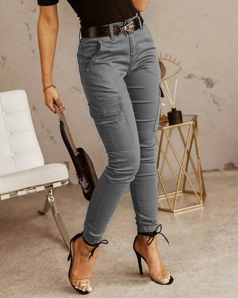 Damen Cargo-Hose mit figurbetontem Schnitt und vielen praktischen Taschen Drune