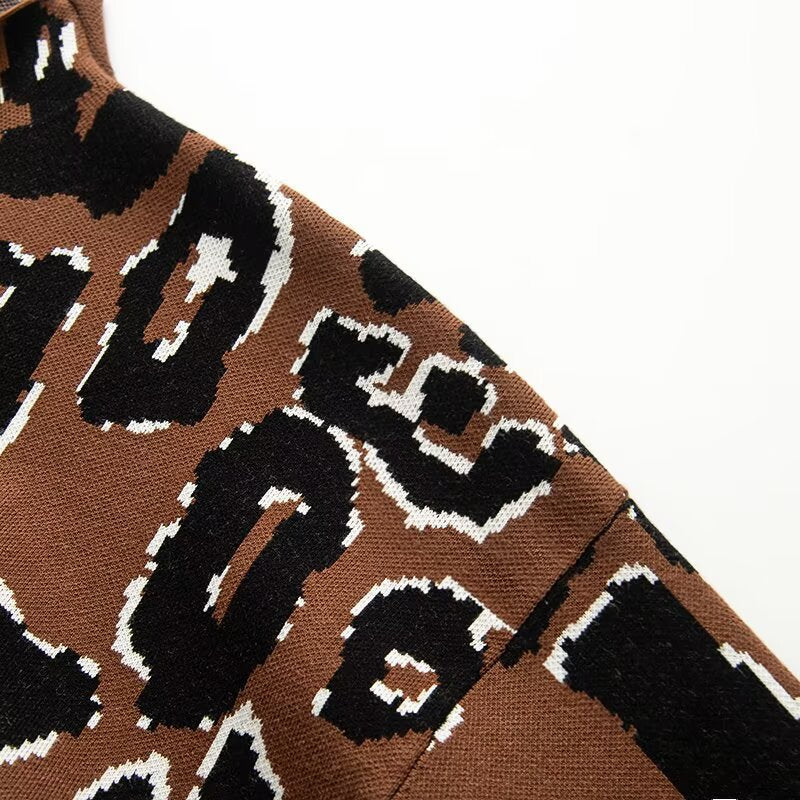 Damen Trendiger Oversized-Pullover im Leopardenmuster Drune