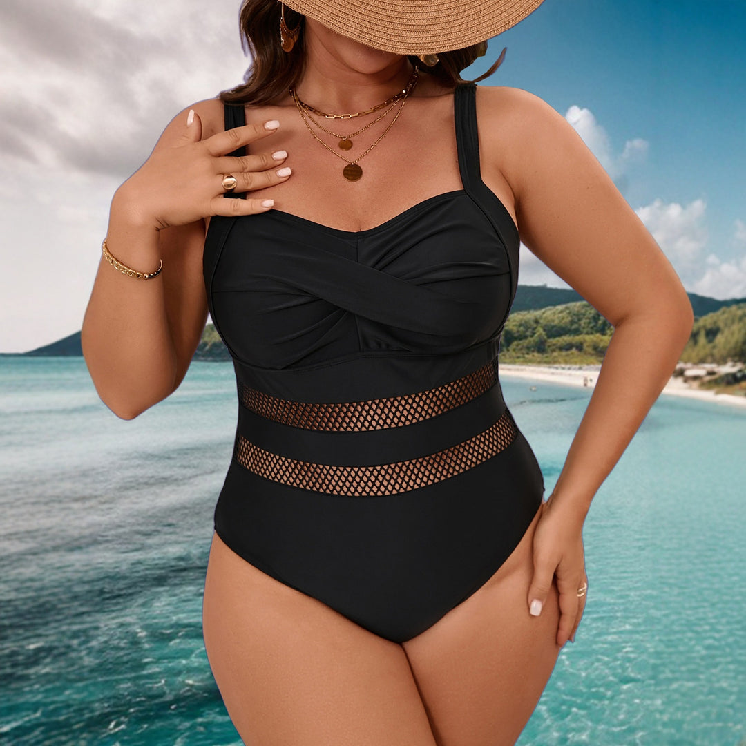 Damen Badeanzug mit modernem Mesh-Einsatz Drune