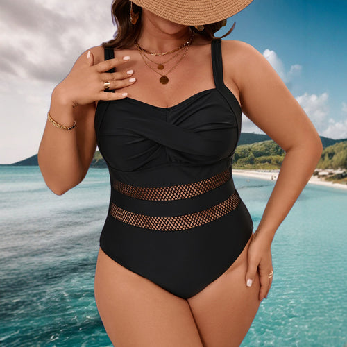 Damen Badeanzug mit modernem Mesh-Einsatz Drune