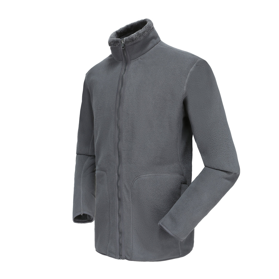 Damen nan kuschelige Fleecejacke mit hohem Stehkragen, durchgehendem Reißverschluss und figurformenden Nähten Drune
