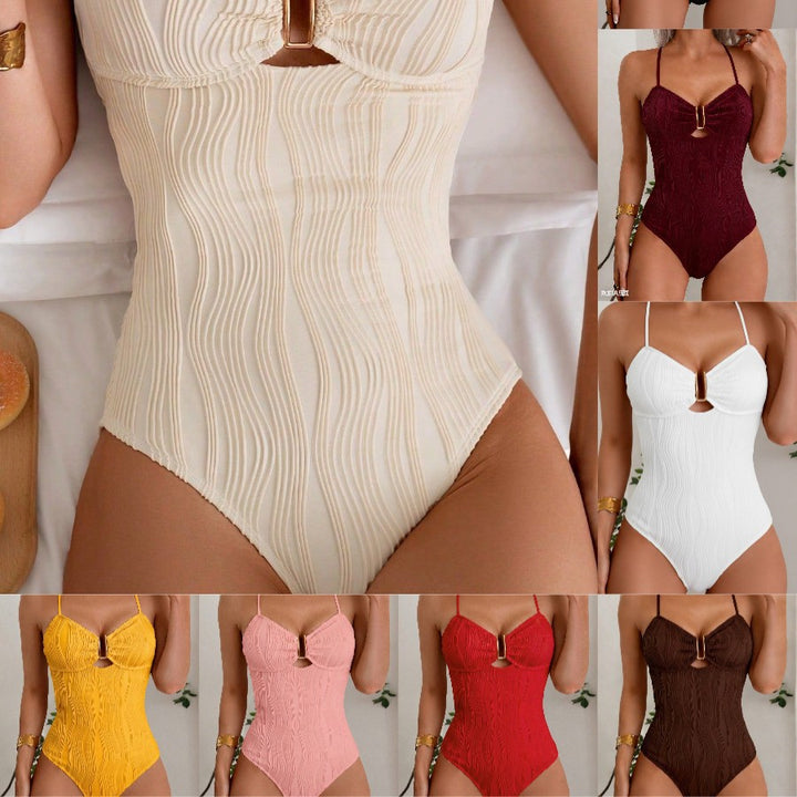 Damen Eleganter Einteiler Badeanzug mit raffiniertem Schnitt Drune