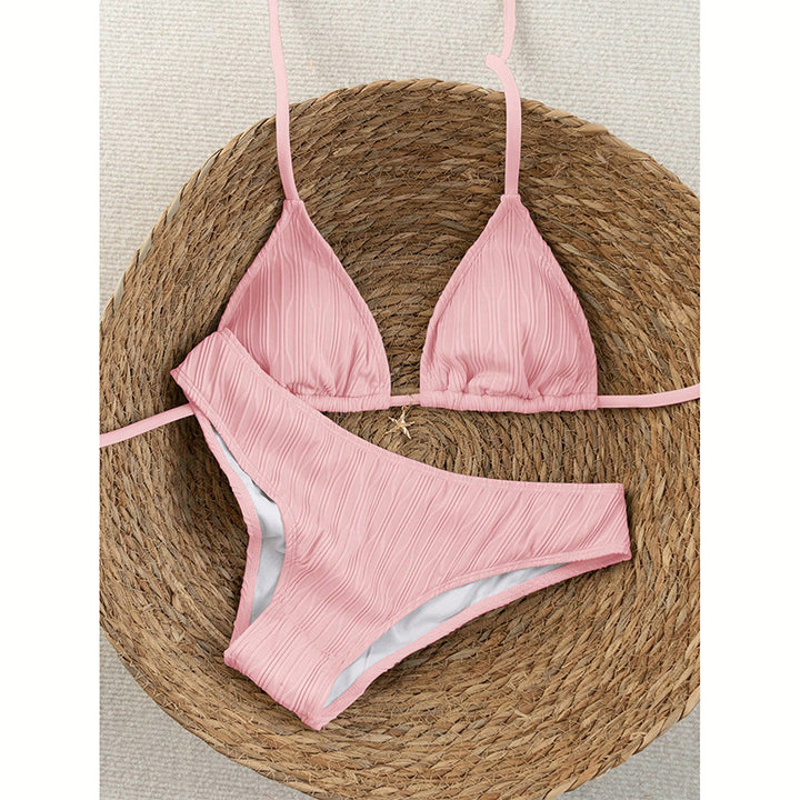 Damen Triangel-Bikini mit strukturierter Oberfläche und verstellbaren Trägern Drune