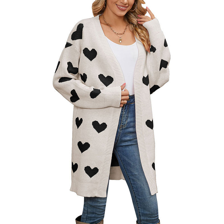 Damen Strickjacke mit Herzmuster Drune