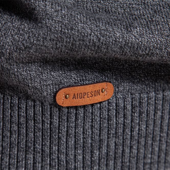 Herren Rundhals Pullover aus feiner Baumwolle mit eleganten Ellbogenpatches Drune