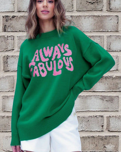 Damen lässiger Pullover mit auffälligem Schriftzug und luftiger Passform Drune