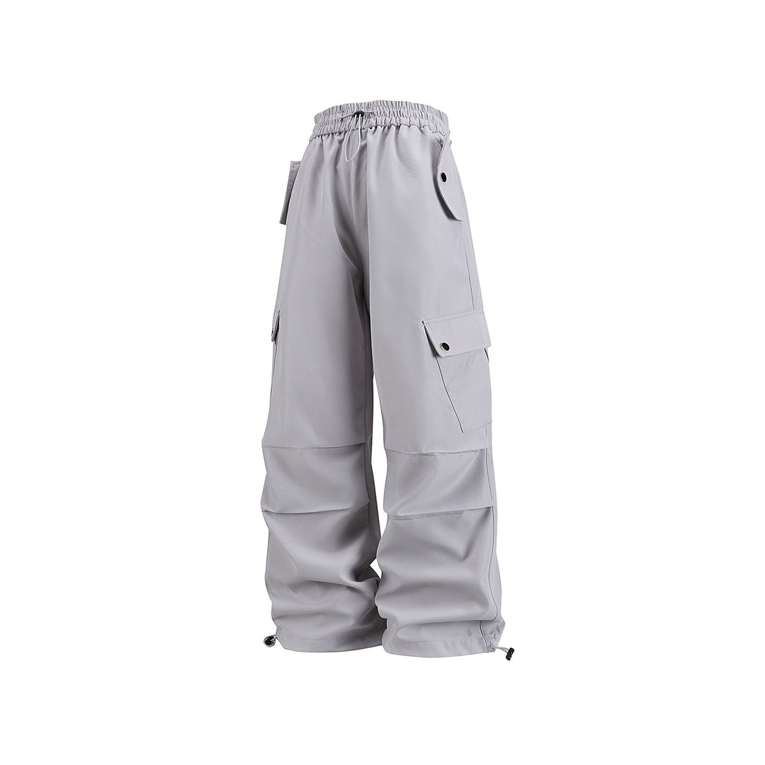 Herren Weite Utility-Cargohose mit Tunnelzugbund, Klapptaschen und verstellbaren Saumabschlüssen Drune