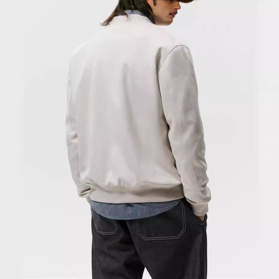 Herren Casual Elegante Sweatjacke mit Rundhalsausschnitt und seitlichen Eingrifftaschen Drune