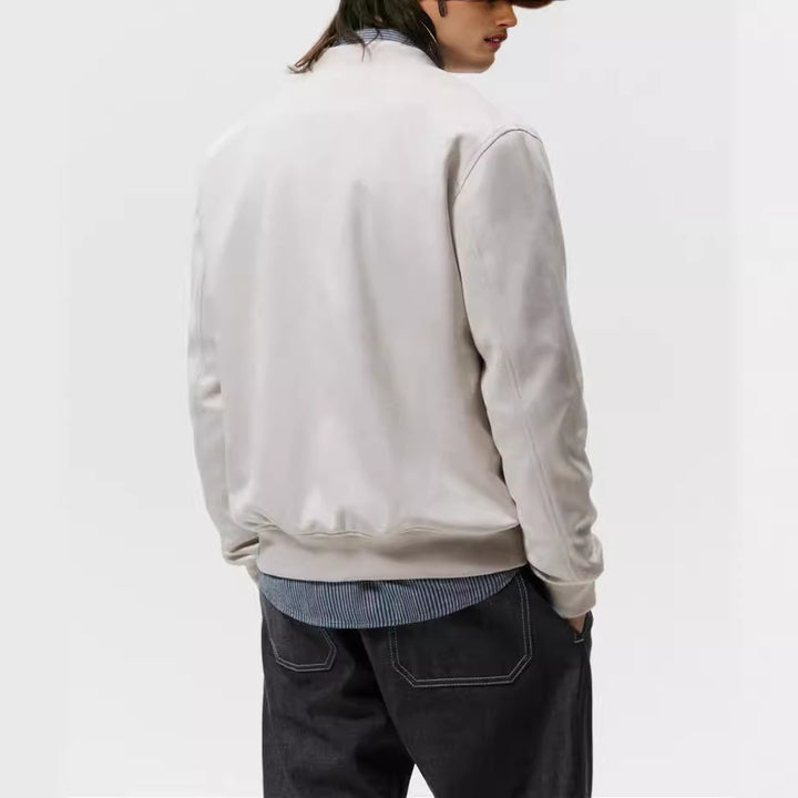 Herren Casual Elegante Sweatjacke mit Rundhalsausschnitt und seitlichen Eingrifftaschen Drune