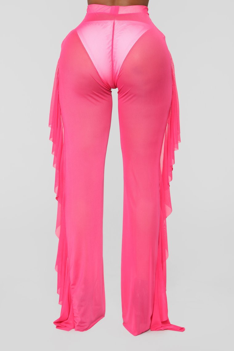 Damen Anziehbare Boho-Hosen mit Rüsche Drune