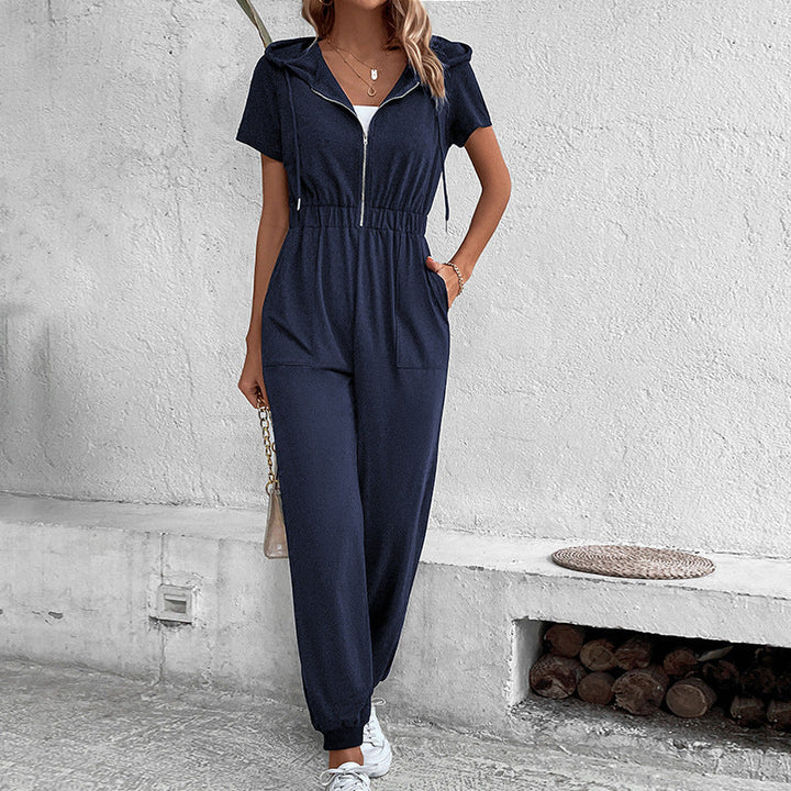 Damen Kapuzenoverall mit praktischem Reißverschluss und elastischem Bund Drune