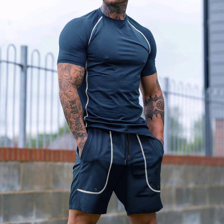 Herren Sportliches Kurzarm-Set aus atmungsaktivem Funktionsmaterial mit elastischem Bund Drune