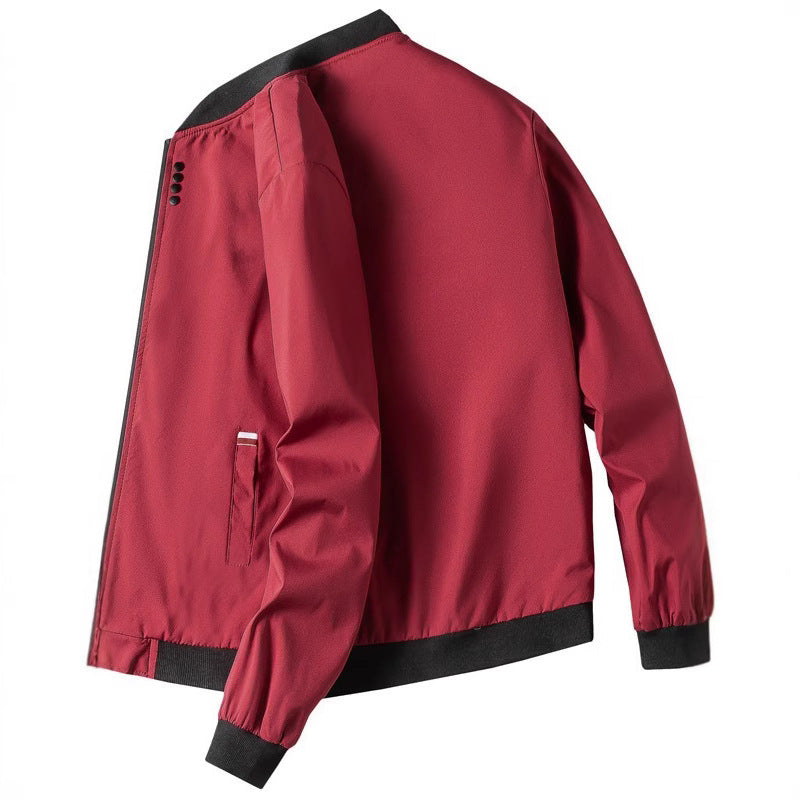 Herren modische Freizeitjacke mit hohem Kragen und seitlichem Reißverschluss Drune