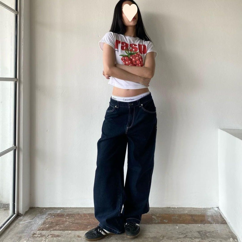 Drune | Weinlese Jeans Mit Taschenstickerei Im Boyfriend Schnitt