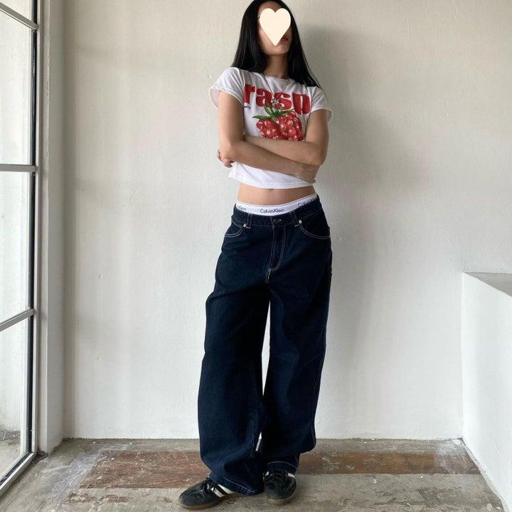 Drune | Weinlese Jeans Mit Taschenstickerei Im Boyfriend Schnitt