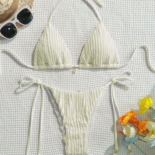 Damen Triangel-Bikinioberteil mit strukturierter Textur Drune