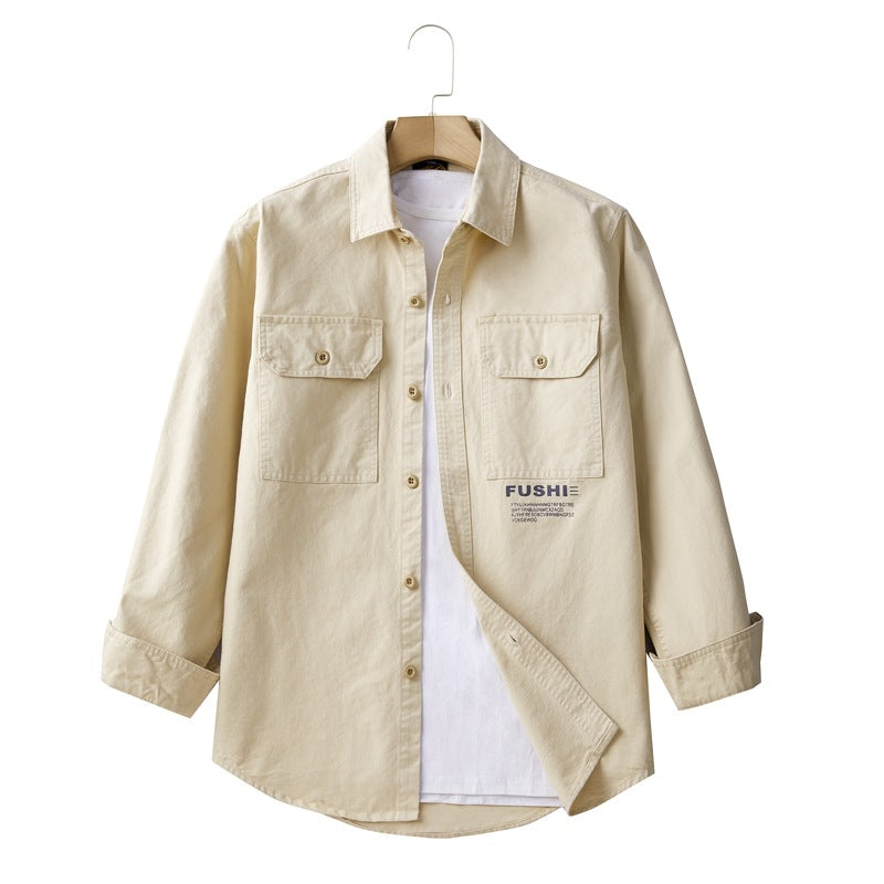 Herren Overshirt-Jacke im Utility-Stil mit Brusttaschen und Hemdkragen Drune