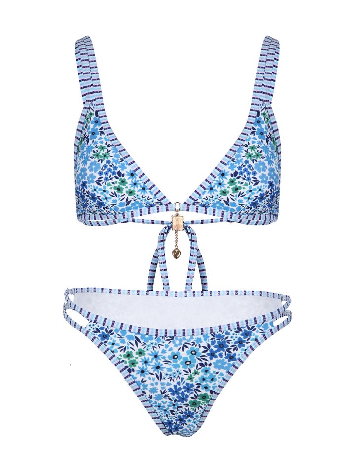 Damen Blumenmuster Bikini Drune