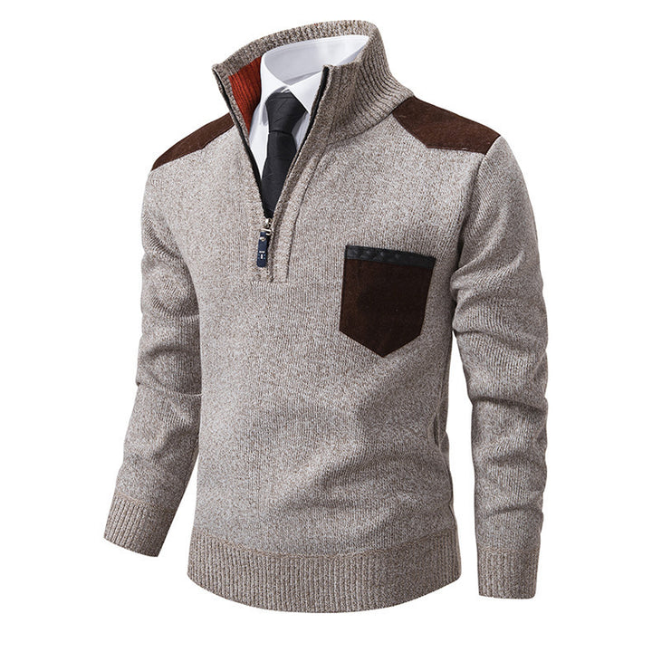 Herren modischer Pullover mit Stehkragen Drune