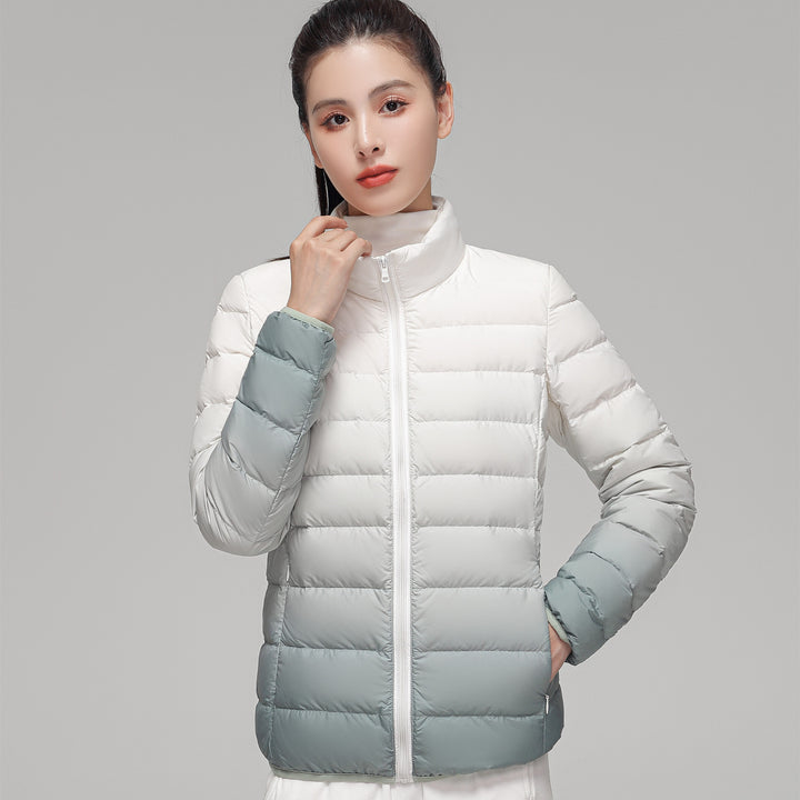 Damen ultraleichte Kapuzen-Steppjacke mit kompaktem Packmaß und windabweisender Hülle Drune