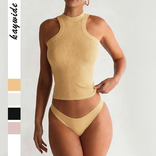 Damen Sportliches Trägershirt aus elastischem Material mit hochwertiger Rippstruktur Drune
