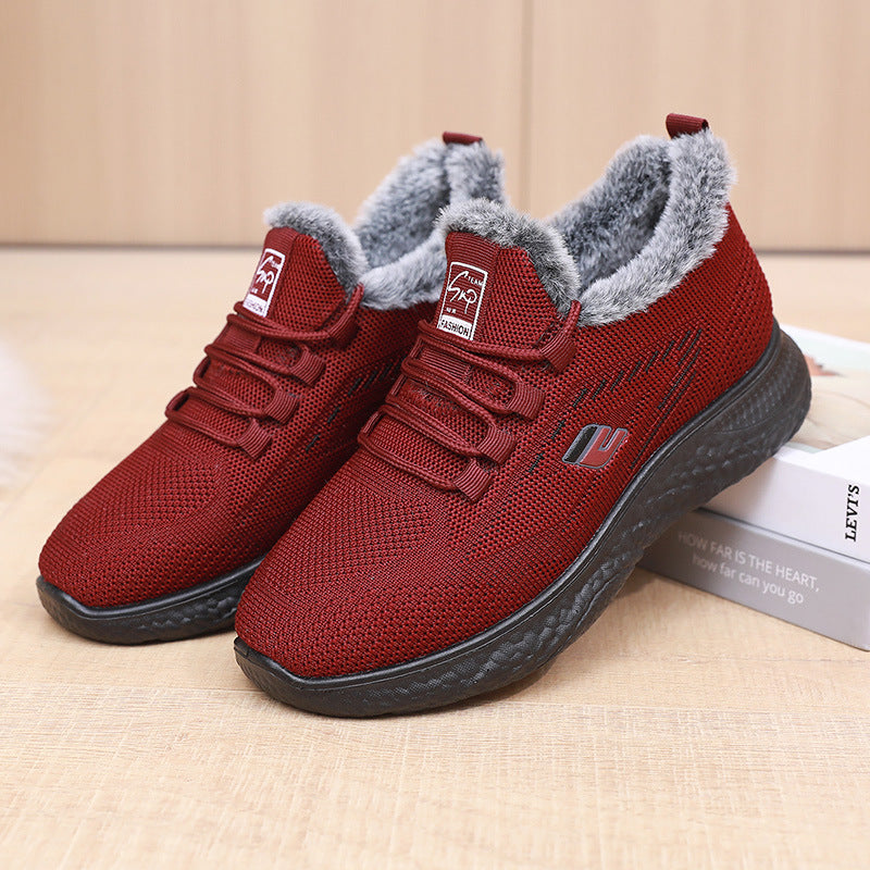 Damen Athletische und warme Sneakers mit Fleece-Innenfutter Drune