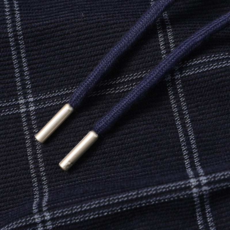 Damen Weite Palazzo-Hose im Karomuster mit elastischem Bund & Kordelzug Drune