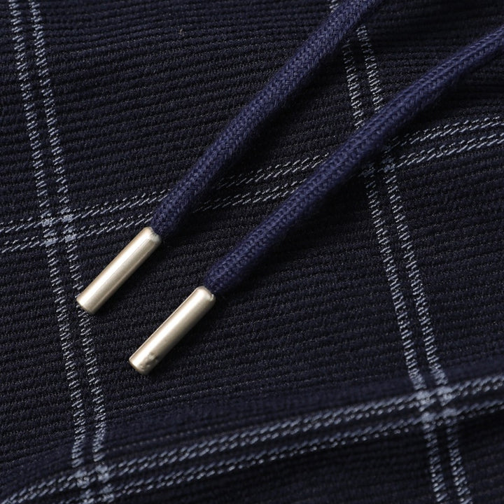 Damen Weite Palazzo-Hose im Karomuster mit elastischem Bund & Kordelzug Drune