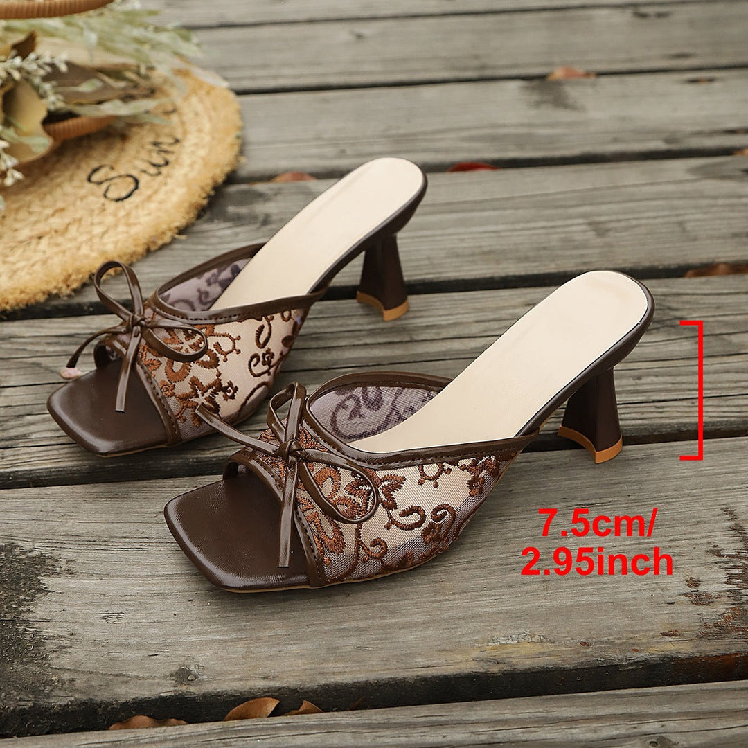 Damen Slip-On Sandalen mit elegantem Riemen und modischem Schleifen-Detail Drune