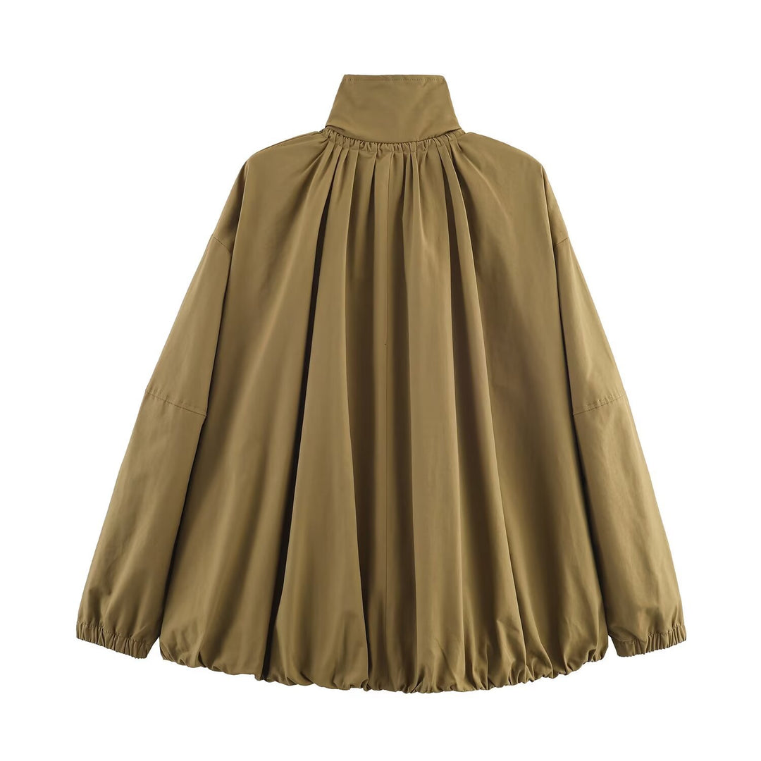 Damen modische Übergangsjacke mit hohem Kragen und lässigem Schnitt Drune