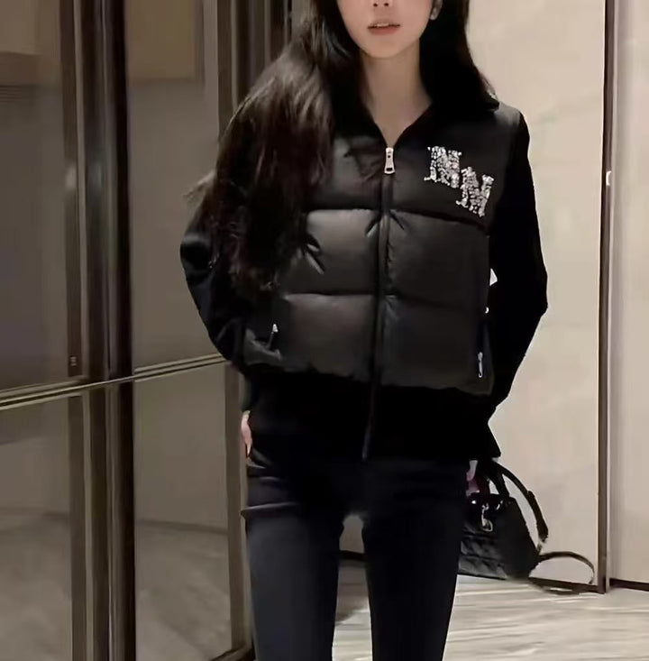 Damen Steppweste mit eleganten Strickärmeln Drune