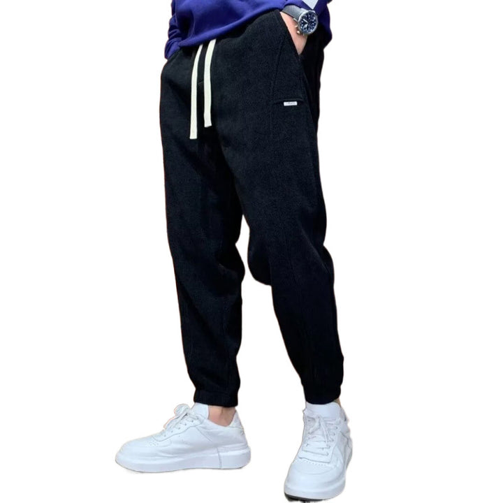 Herren Lockere Cord-Jogginghose mit elastischem Bund und Kordelzug Drune