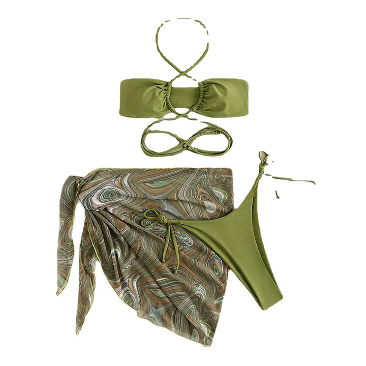 Damen Bandeau-Bikini mit innovativen Schnürdetails Drune