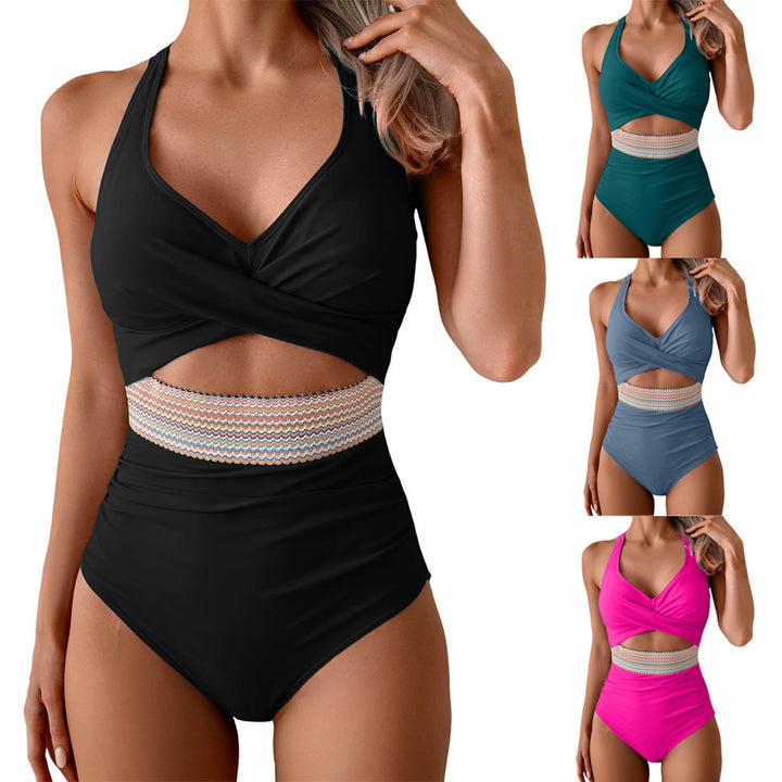 Damen Einteiliges Badeoutfit mit innovativer Wickeloptik Drune