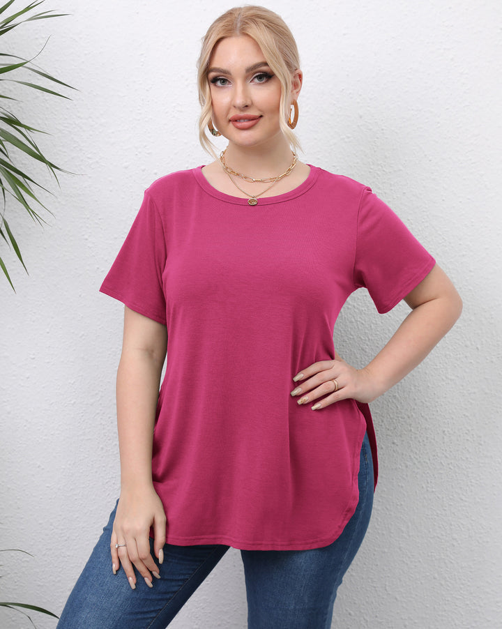 Damen lässiges T-Shirt mit seitlichen Eingrifftaschen Drune